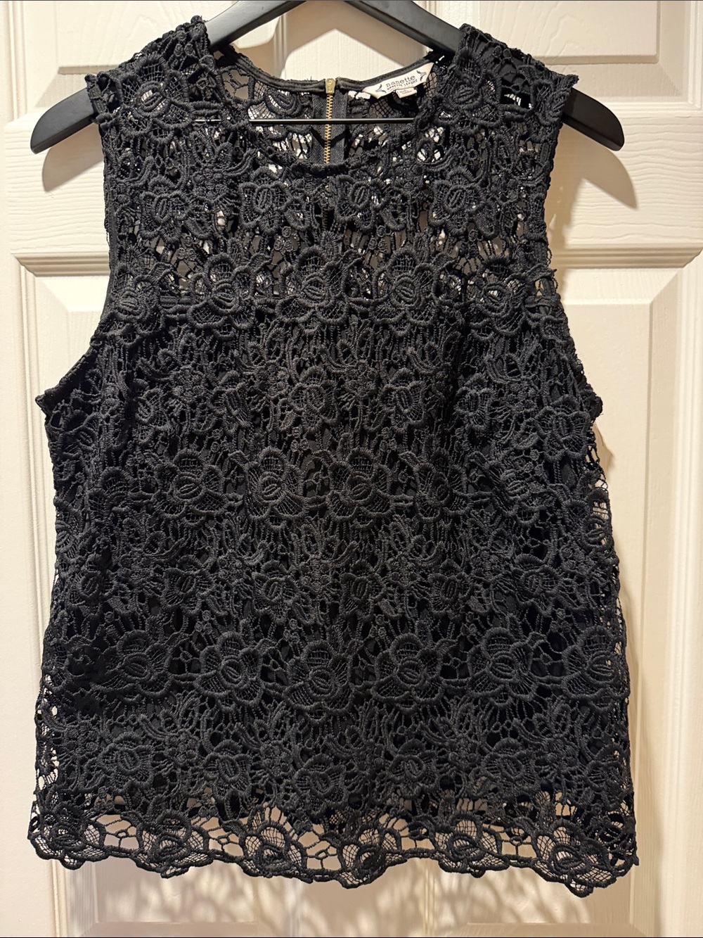 Nanette Lepore Black Crochet Lace Sleeveless Camisole